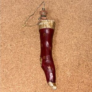 3/$15 Red and Gold Hanging Tree Ornament Teddy Bear